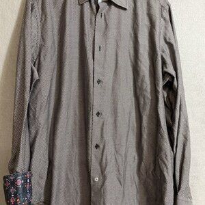 Long Sleeve Button Up Shirt Geometric‎ Print Patterned Cuffs